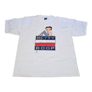 Vintage 90s Betty Boop T-Shirt XXL Diamond Dust Glitter Cartoon Graphic USA Rare